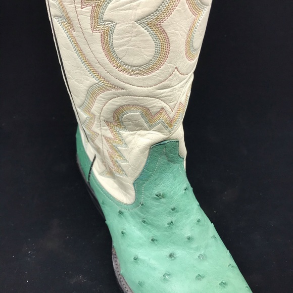 RIOS OF MERCEDES Ostrich Leather Cowboy Boots - Picture 7 of 8
